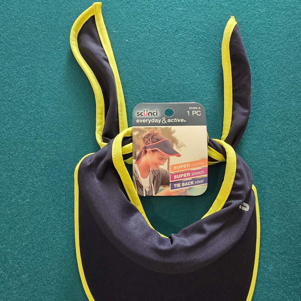 Scunci Black and Yellow Kids Tie Back Visor